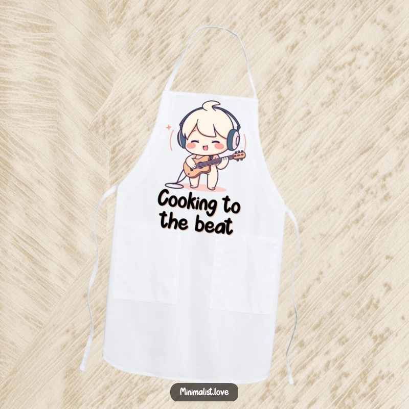 Funny Character Apron: An apron featuring a charming character playing a sound wave, ideal for a musical kitchen.