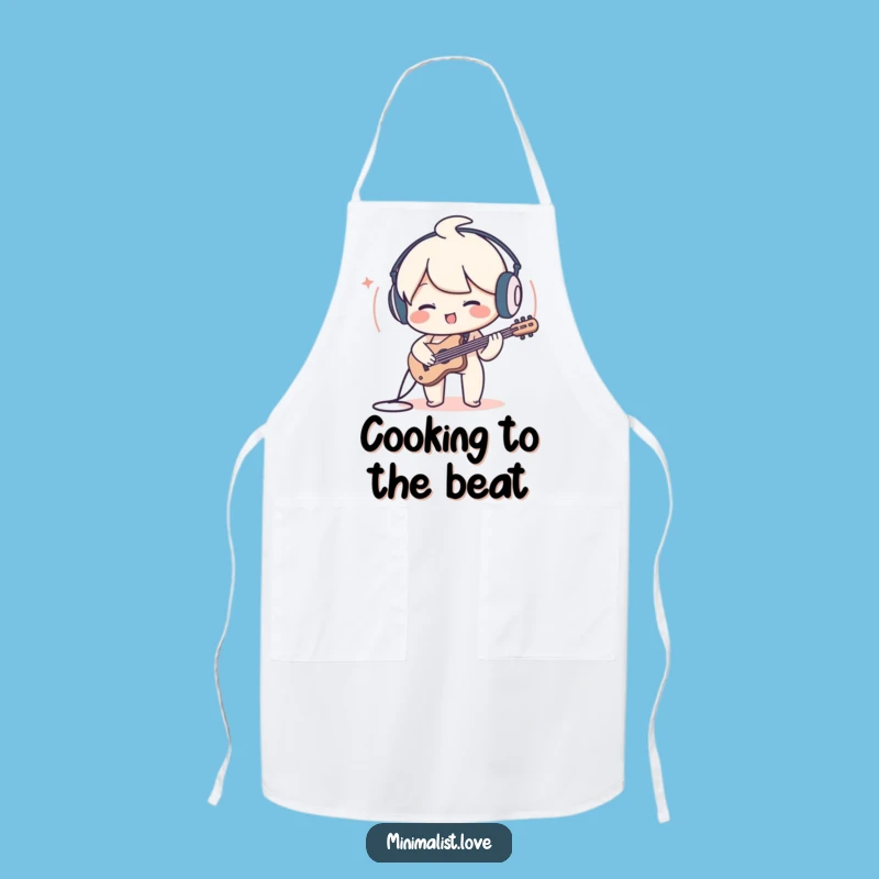 Funny Sound Wave Character Apron: Cook with Rhythm and Hilarious Musical Flair!