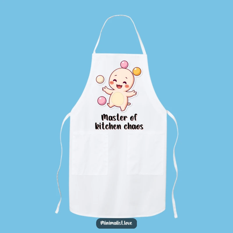 Funny Juggling Character Apron: Grinning Dots-Cheeks Pal, Kitchen Funny Gift!