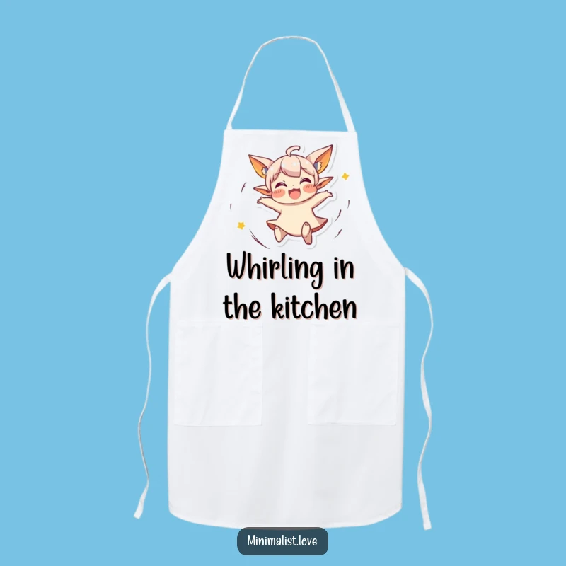 Funny Spinning Character Apron: Joyful Pointed Ears, Kitchen Funny Gift!