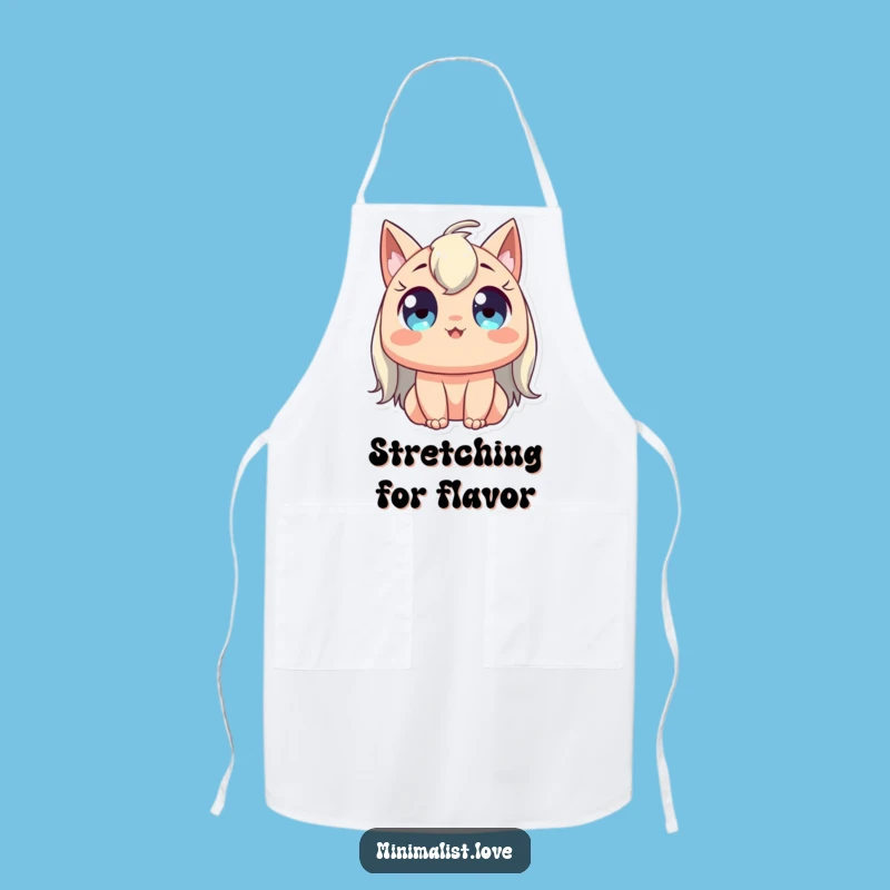 Funny Stretching Apron: Chef Character for Mindful Cooking