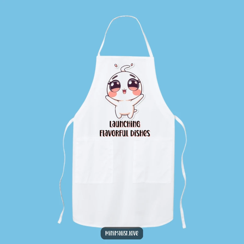 Funny Launched Character Apron: Big Eyes Pal, Kitchen Funny Gift!