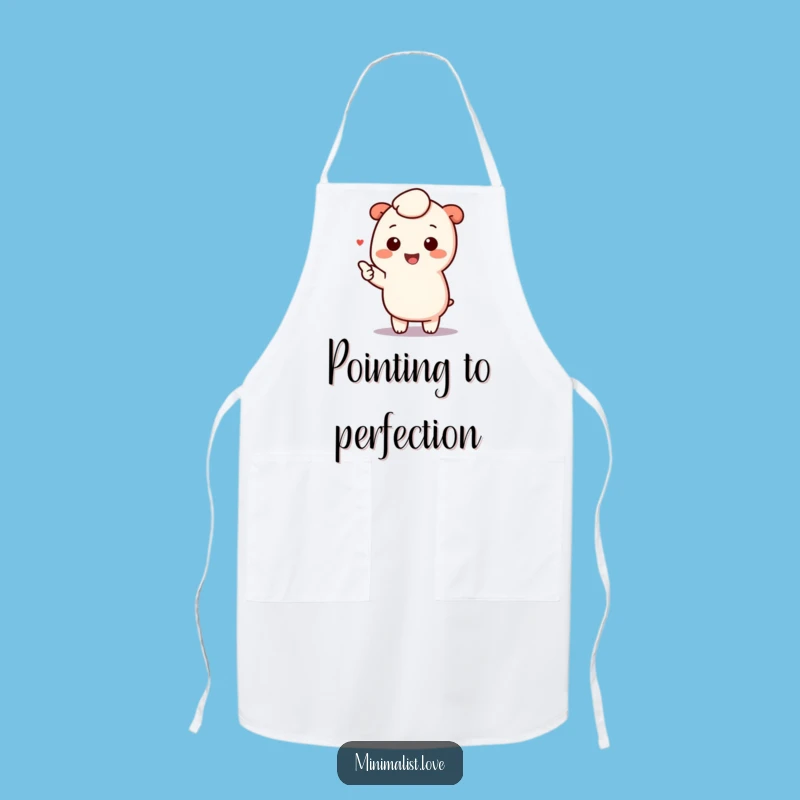 Funny Kawaii Pointing Apron: Kitchen Charm Character Chef Gift