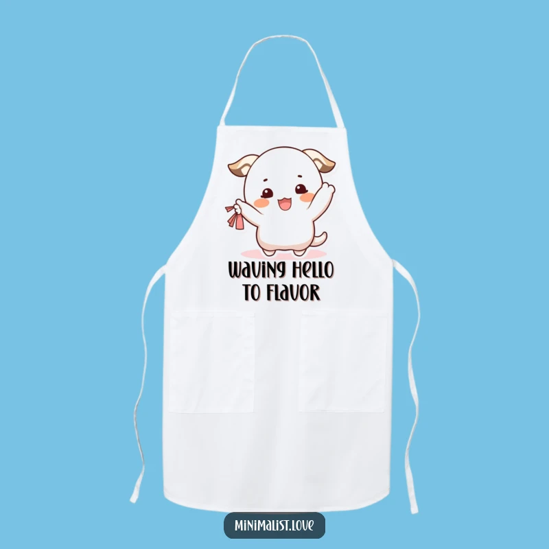 Funny Waving Character Apron: Happy Blush Pal, Kitchen Funny Gift!