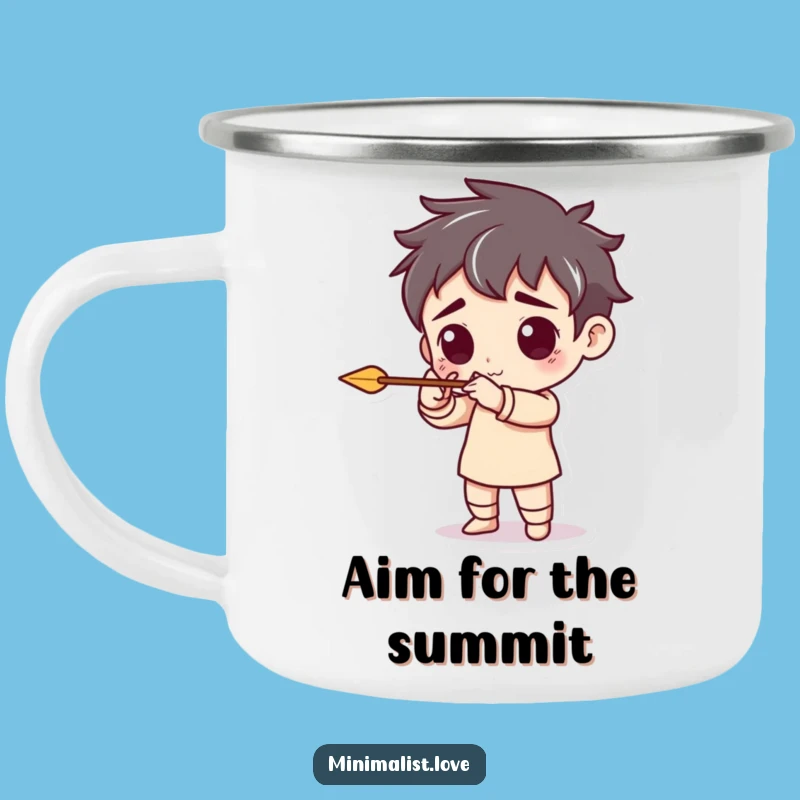 Durable Funny Character Arrow Camping Mug: Aim for Adventure, Stay Focused