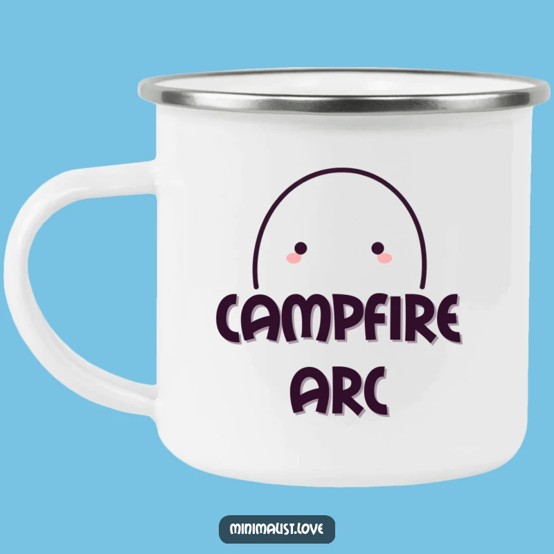 Funny Playful Arc Line Camping Mug - Durable Minimalist Art Outdoor Gift