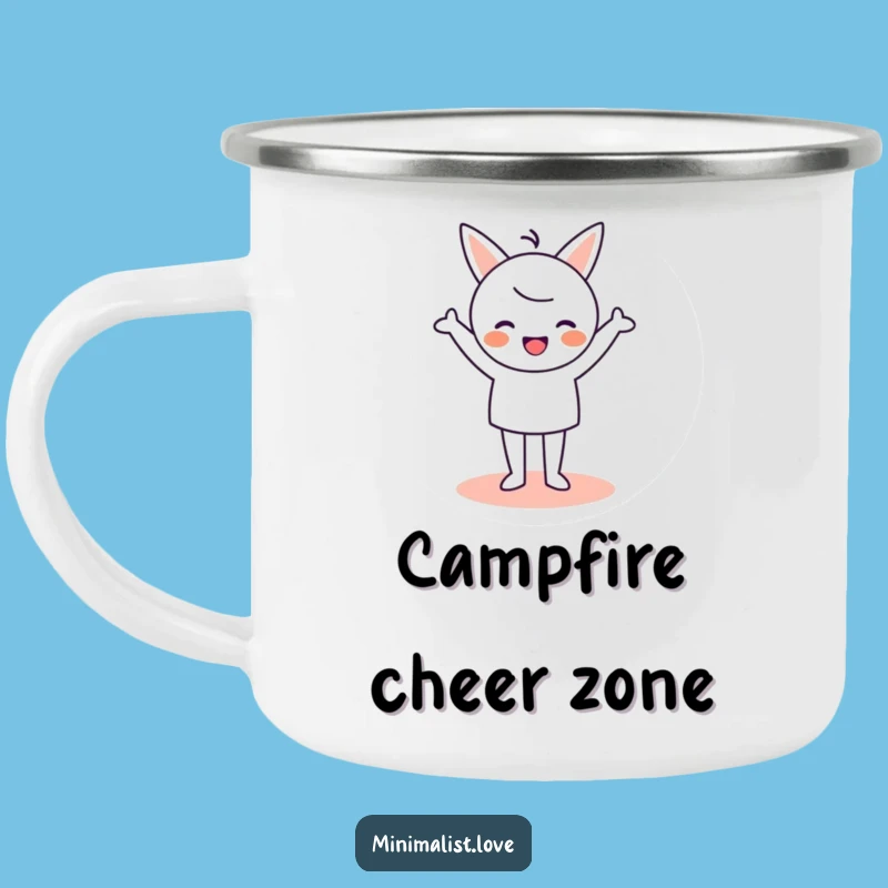 Funny Minimalist Cheer Camping Mug - Celebrate Outdoors with a Smile!