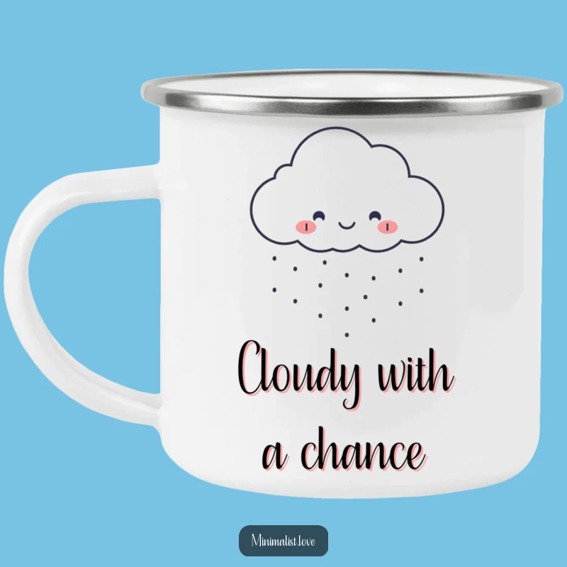 Funny Cloud Raining Dots Camping Mug - Durable Minimalist Art Outdoor Gift