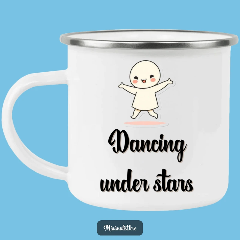 Funny Dancing Character Geometric Camping Mug Rhythmic Fun for Your Adventures Funny Gift