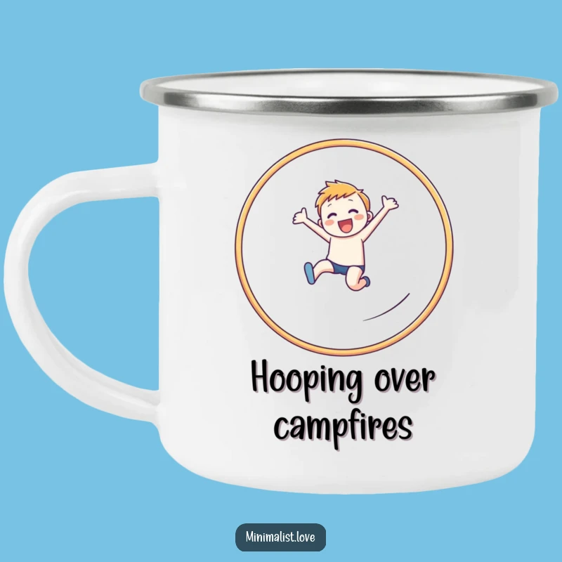 Funny Leaping Figure Hoop Camping Mug: Adventure with Ambition, Perfect Funny Gift