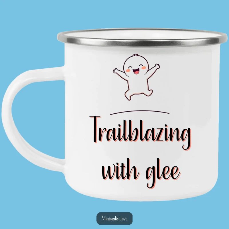 Funny Minimalist Joyful Leaper Camping Mug - Adventure Fuel with a Smile!