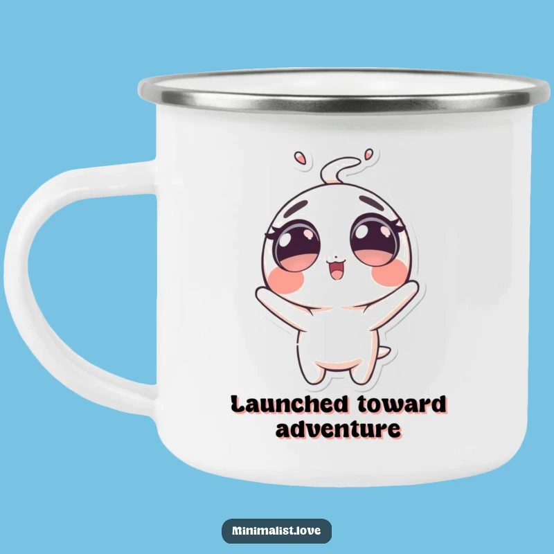 Funny Launched Character Camping Mug: Big Eyes Pal, Outdoor Funny Gift!