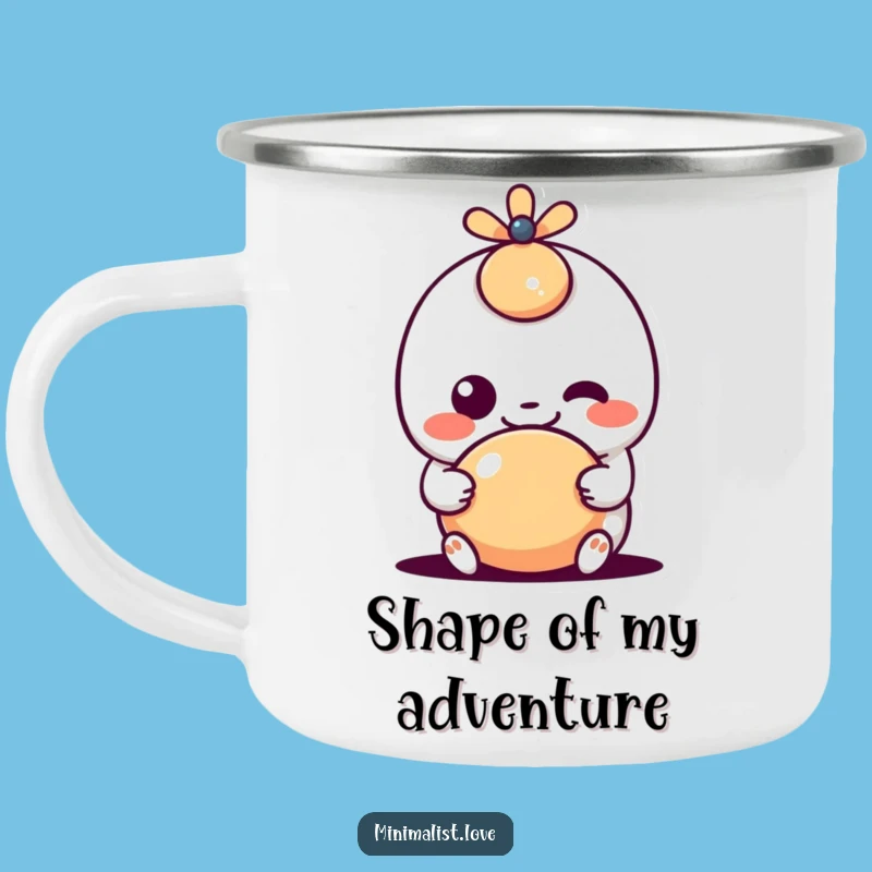 Funny Kawaii Shape Camping Mug: Goofy Grin Adventure Character Gift