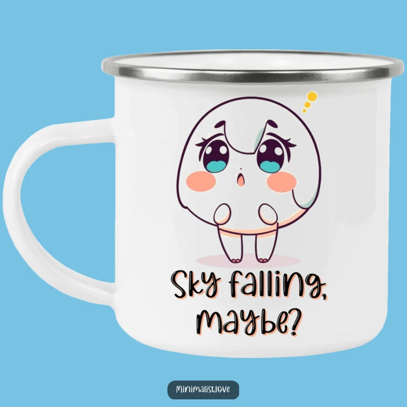 Funny Surprised Character Dot Camping Mug: Enjoy Drinks with Surprise and Hilarious Wonder!