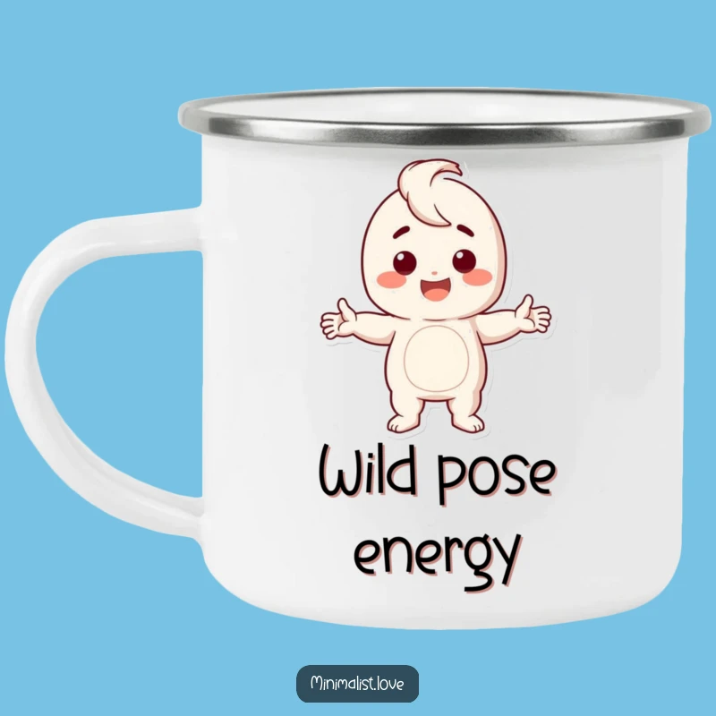 Funny Stark Pose Camping Mug: Adventure Fuel with This Character's Bold Outdoor Vibe!