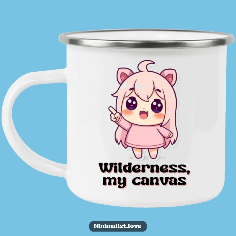 Funny Camping Mug - Pointing at the View, Empty Space Delight