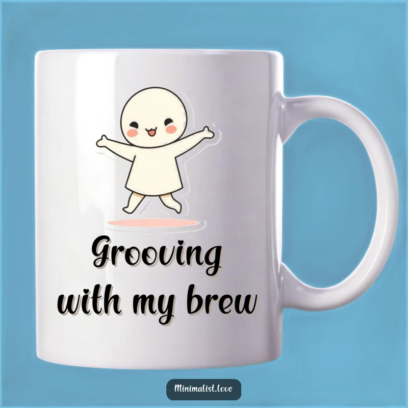 Funny Dancing Character Geometric Mug Minimalist Fun and Rhythmic Funny Gift Idea