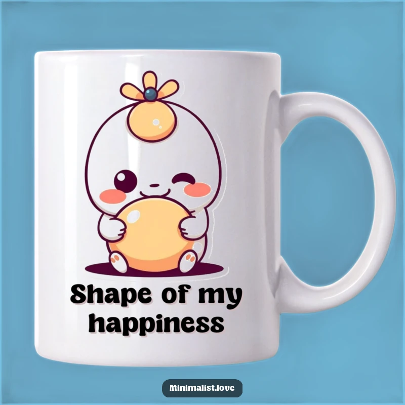 Funny Kawaii Shape Mug: Goofy Grin Character Gift for Playful Joy