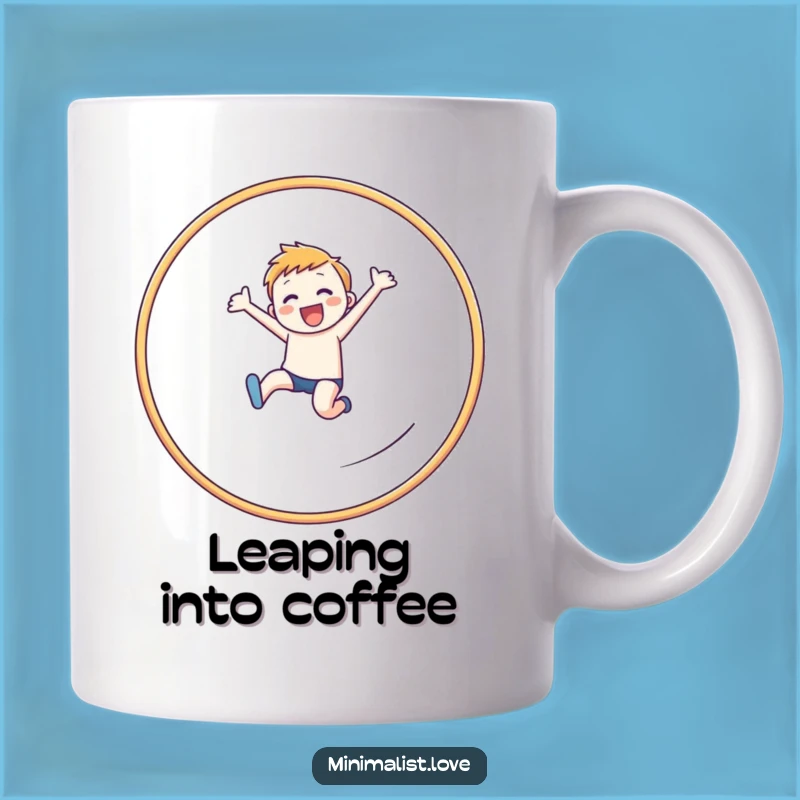 Funny Leaping Figure Hoop Mug: Celebrate Achievements, Perfect Funny Gift for Go-Getters