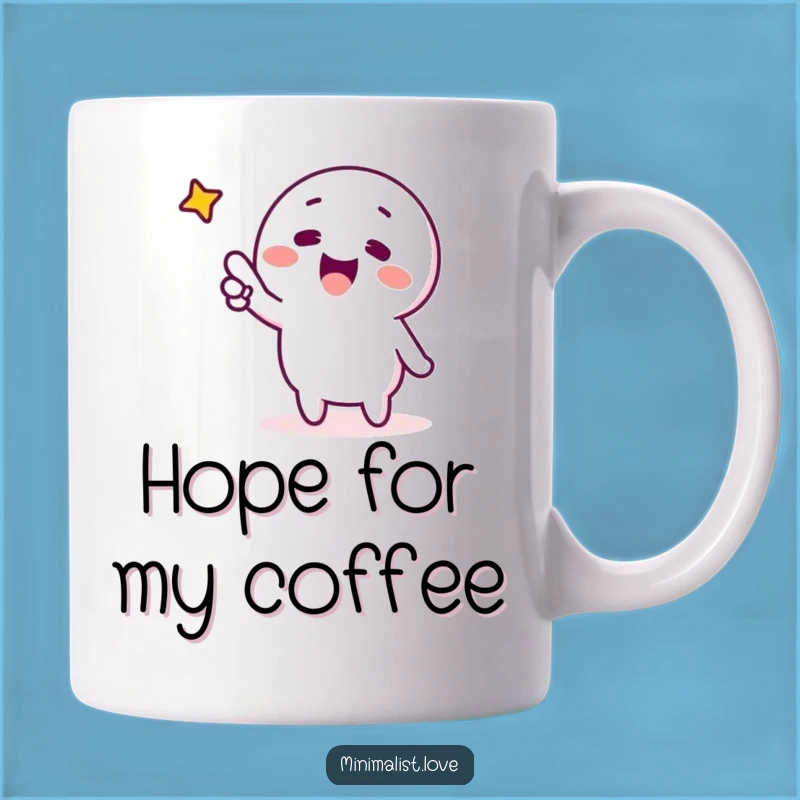 Funny Pointing Star Mug Minimalist Character's Excitement Journey Funny Gift Idea