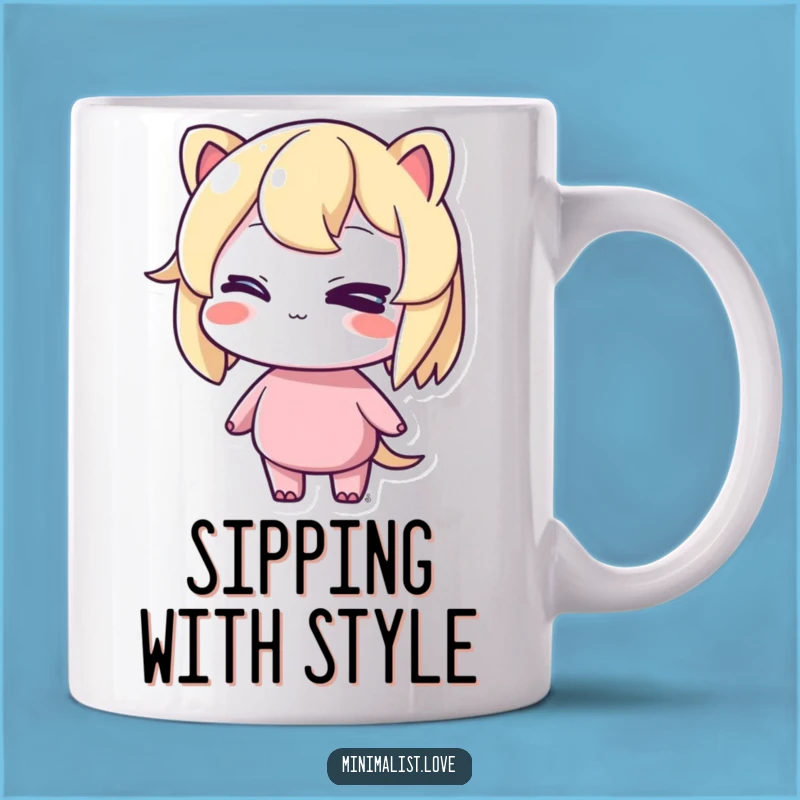 Funny Winking Character Mug: Cheeky Balance Gift for Confident Souls