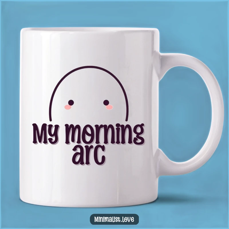 Funny Playful Arc Line Mug - Simple Minimalist Art Gift for Joy