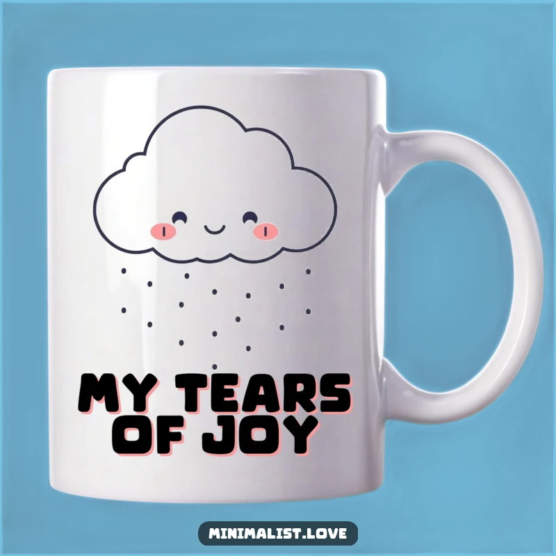 Funny Cloud Raining Dots Mug - Adorable Minimalist Art Gift for Her