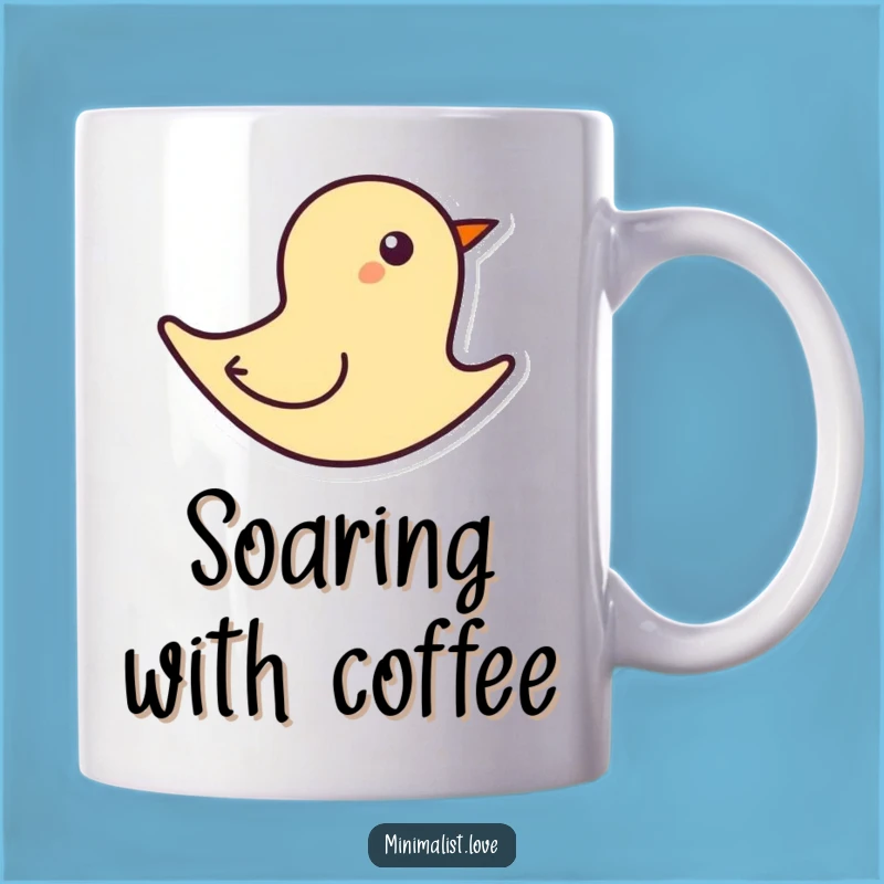 Funny Abstract Bird Flight Mug - Minimalist Art Gift for Dreamers