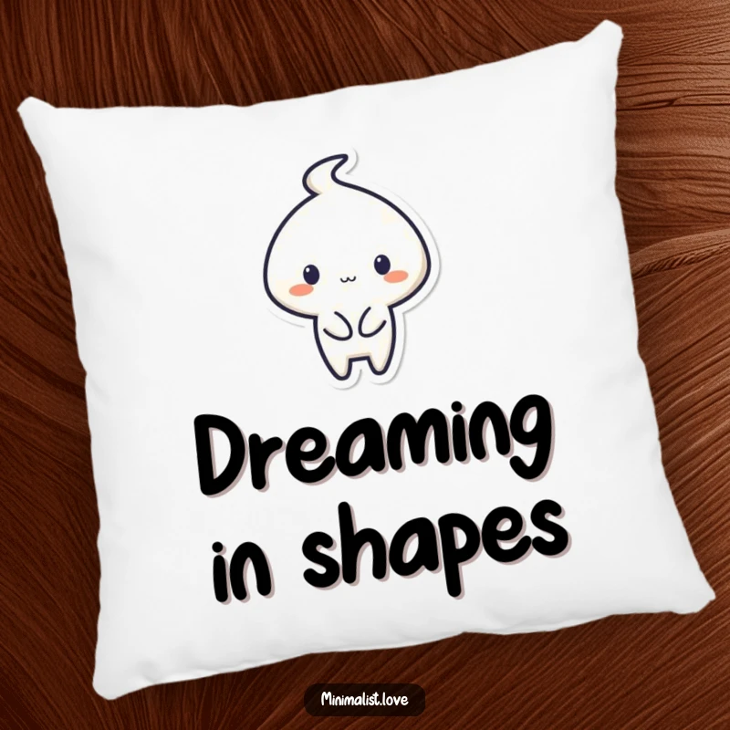 Funny Pillow with a minimalist character creating a simple shape with a flourish, perfect for cozying up.