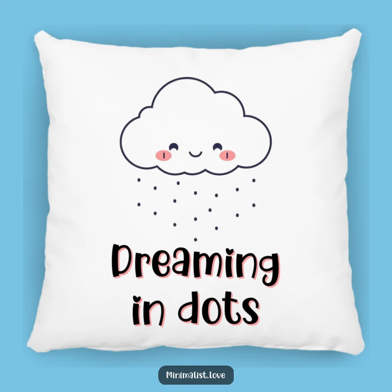 Funny Cloud Raining Dots Pillow - Cozy Minimalist Art Cushion Gift