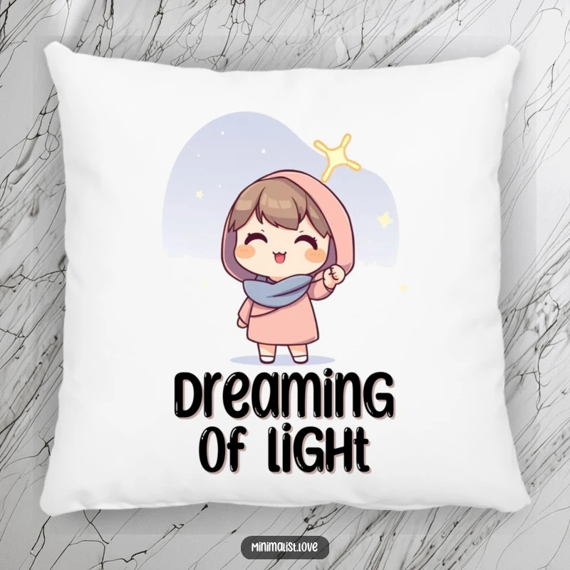 Funny Character Pillow: A soft pillow depicting a hopeful character holding a solitary, glowing line aloft.