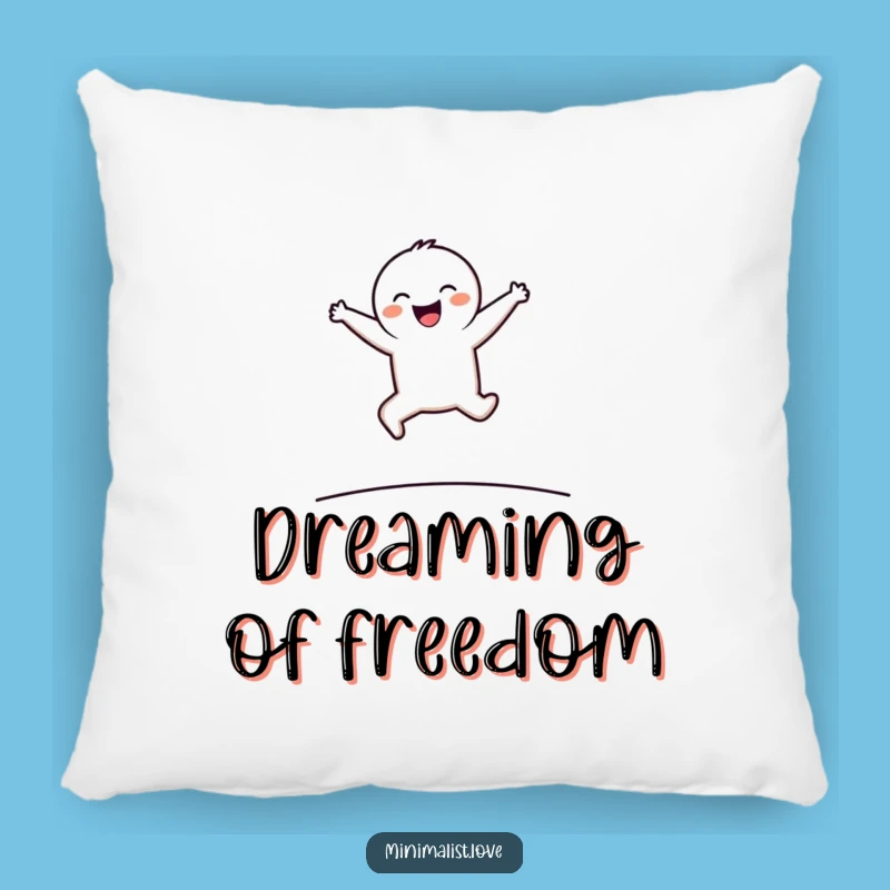 Funny Minimalist Joyful Leaper Pillow - Comfy Cushion for Cozy Giggles!
