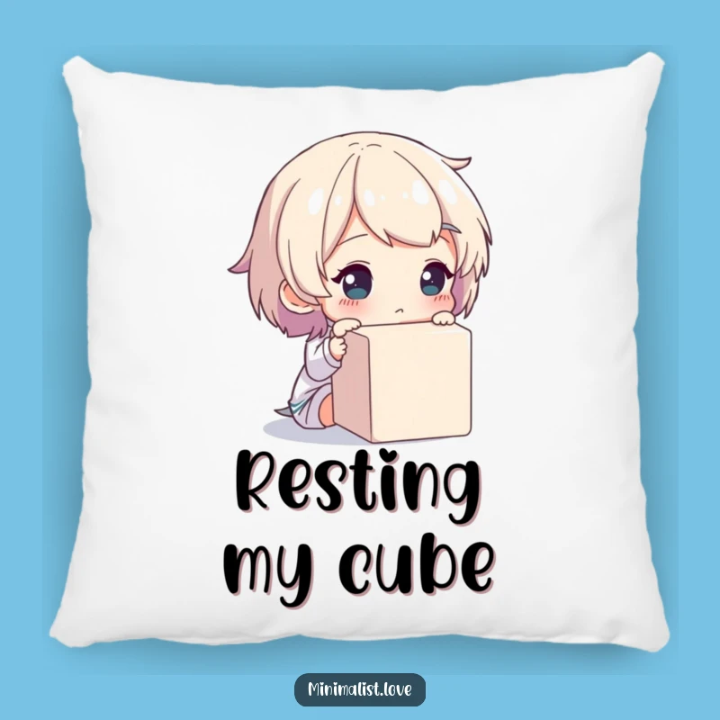 Funny Pillow - Cube Thinker, Geometric Decor