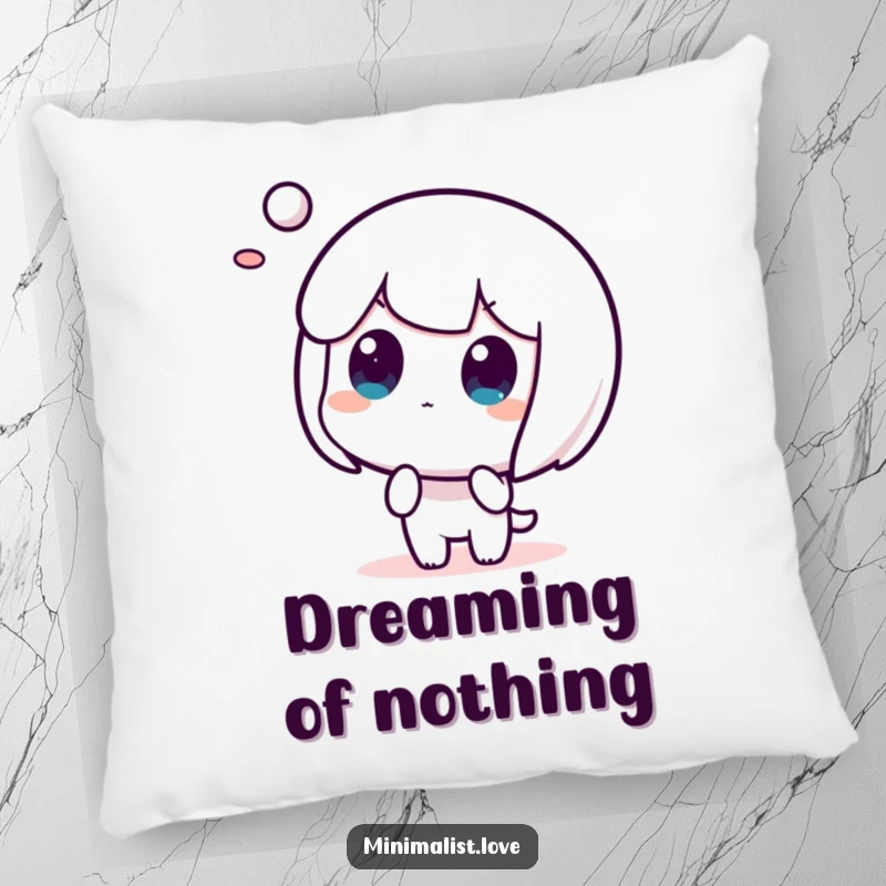 Funny pillow showcasing a character's shocked face upon seeing an abstract form, adding humor to decor.