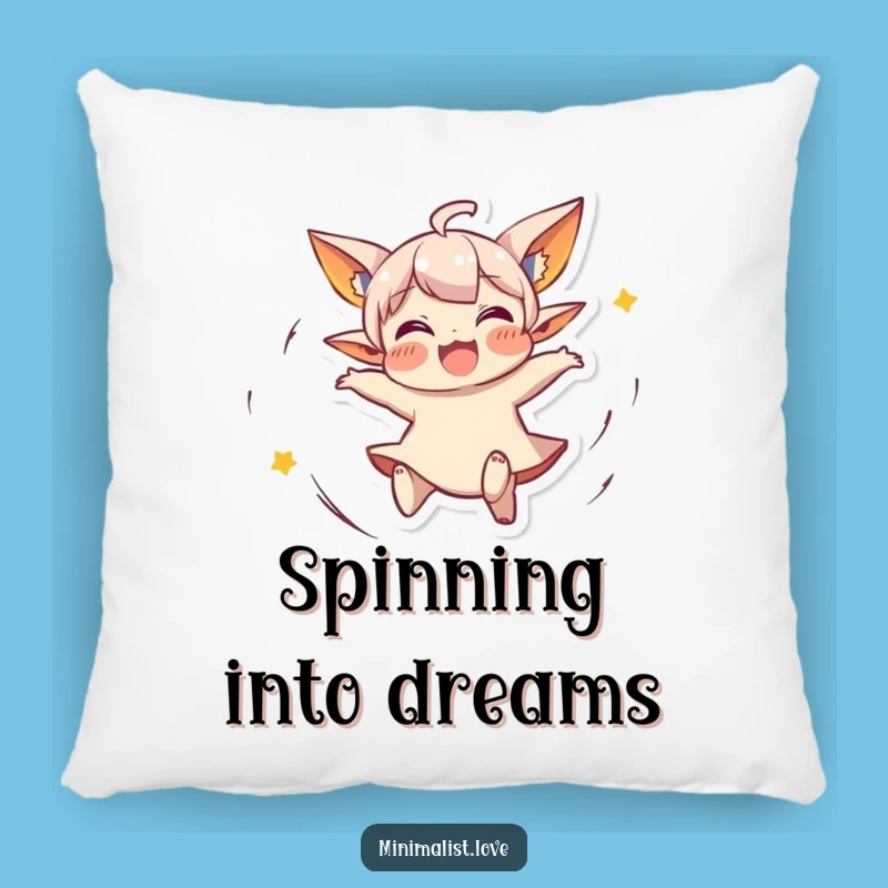 Funny Spinning Character Pillow: Joyful Pointed Ears, Cozy Funny Gift!