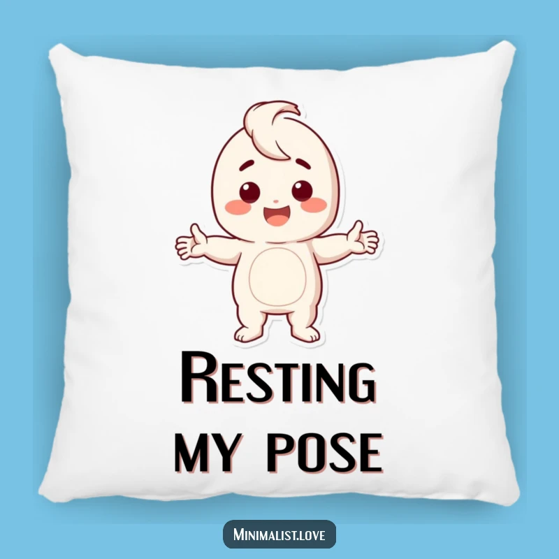 Funny Stark Pose Pillow: Comfy Cheer with This Character's Bold & Humorous Design!