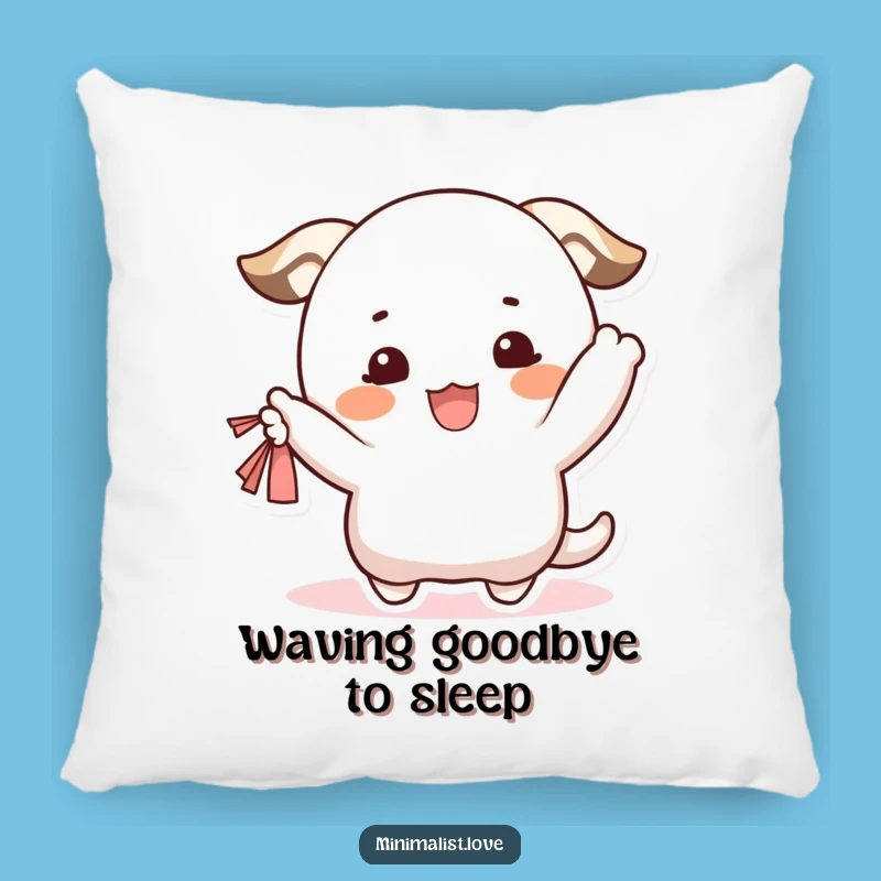 Funny Waving Character Pillow: Happy Blush Pal, Cuddle-Worthy Funny Gift!