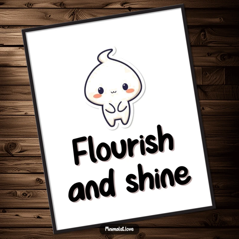 Funny Digital Art Print of a minimalist character creating a simple shape with a flourish, perfect for modern walls.