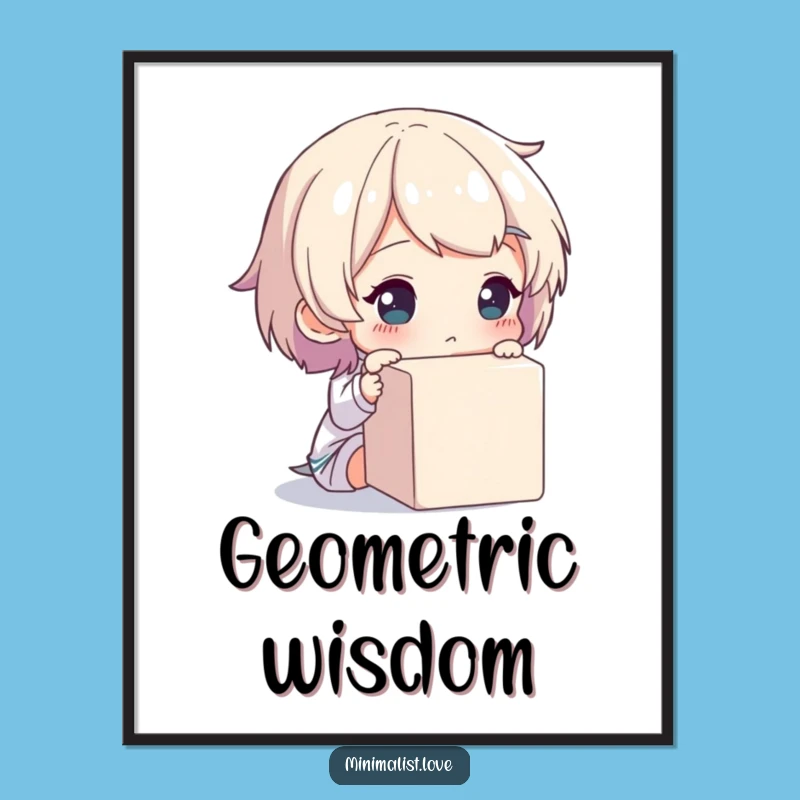 Funny Digital Art - Thoughtful Cube Observation for Your Space