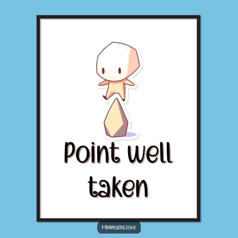 Funny Geometric Balance Digital Art - Hilarious Struggle Print for Walls