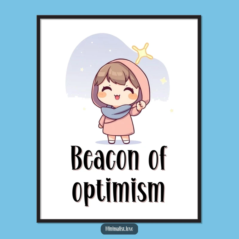 Funny Hopeful Character Line Digital Art: Decorate with Light and Hilarious Inspiration!