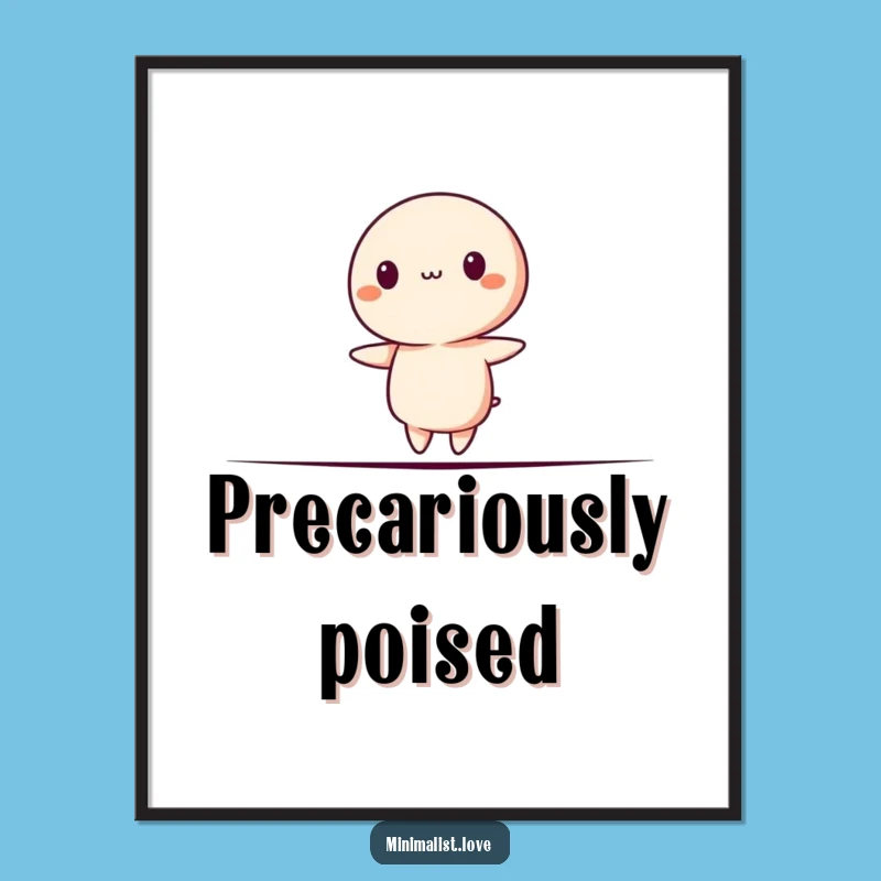 Funny Minimalist Balance Digital Art - Art That Walks the Line!