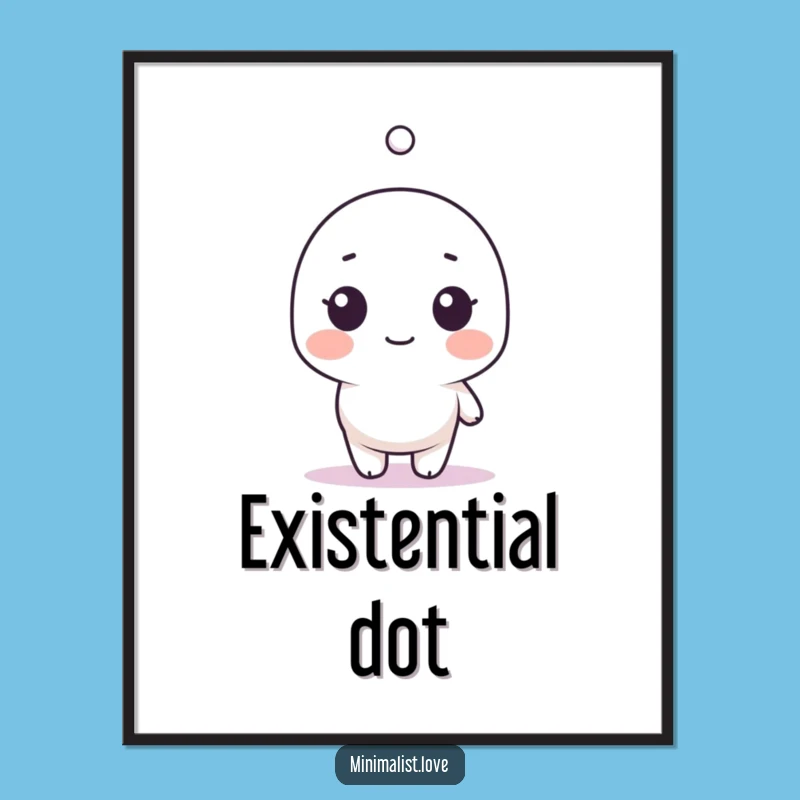 Funny Minimalist Surprised Dot Digital Art - Instant Intrigue for Your Space!