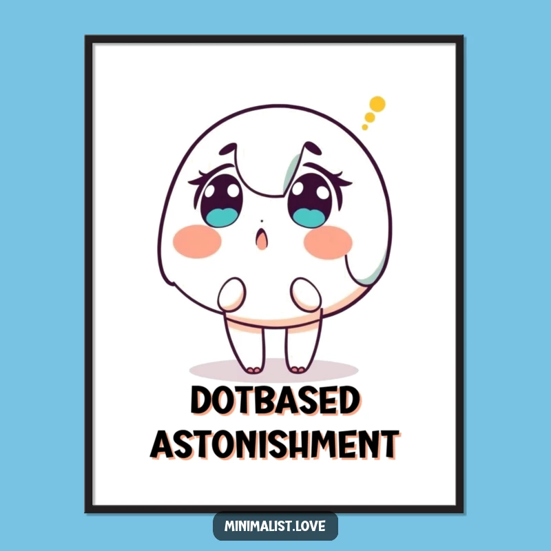 Funny Surprised Character Dot Digital Art: Decorate with Intrigue and Hilarious Charm!