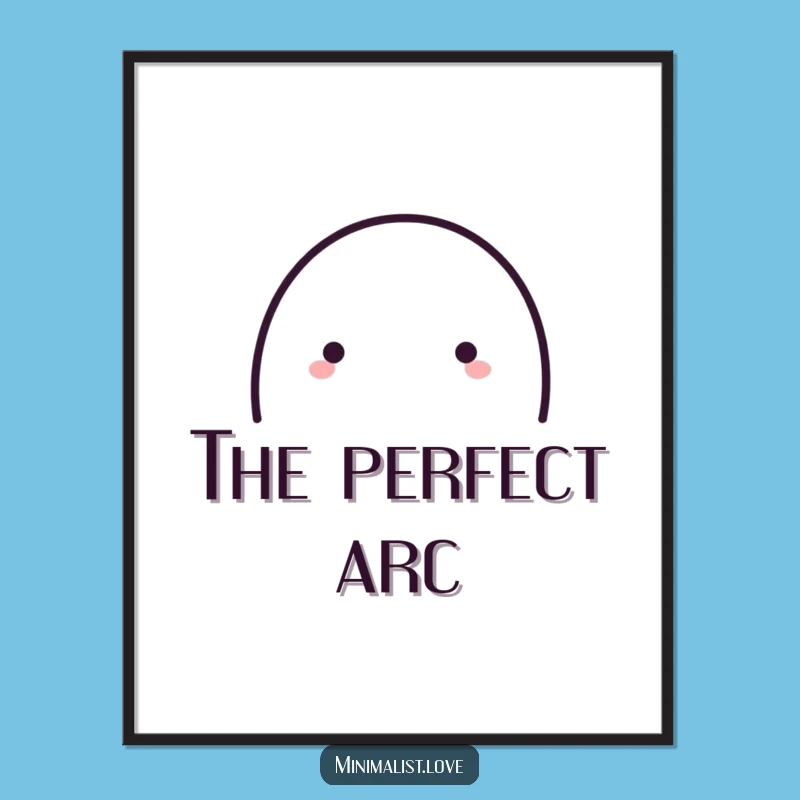Funny Playful Arc Line Digital Art - Minimalist Art Print for Walls