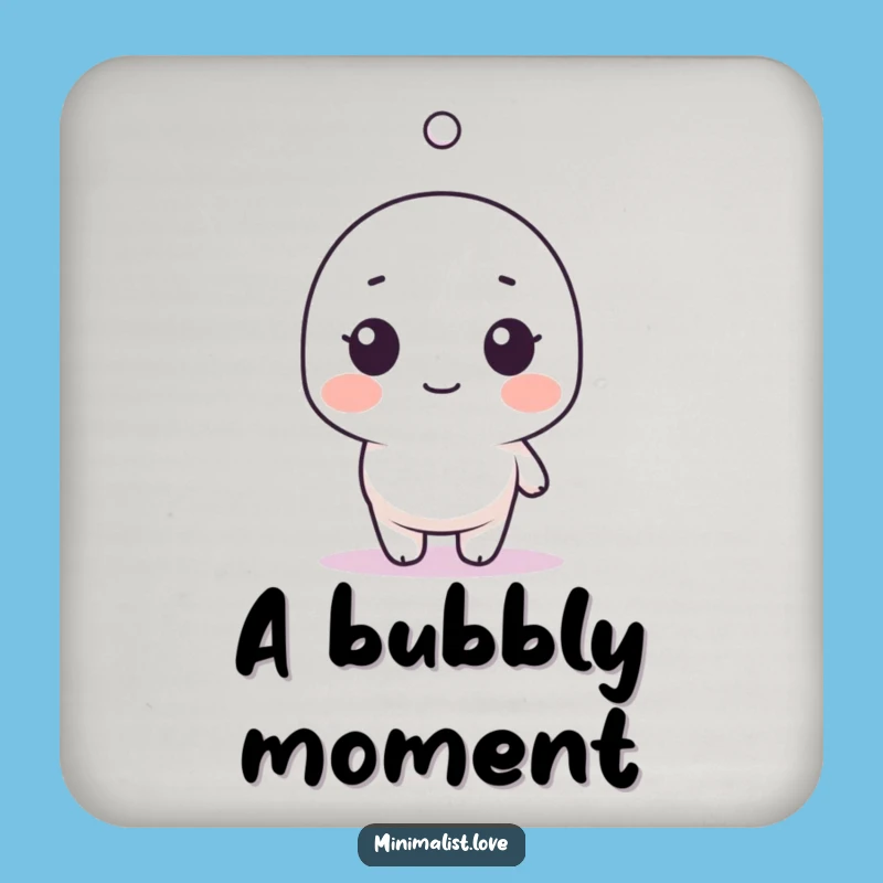 Funny Minimalist Surprised Dot Coaster - Absorb Spills with a Smile!