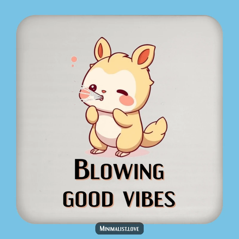 Funny Blowing Lines Creature Coaster: Protect Surfaces with Art, Ideal Funny Gift