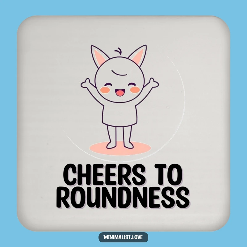 Funny Minimalist Cheer Coaster - Protect Surfaces with a Victory!