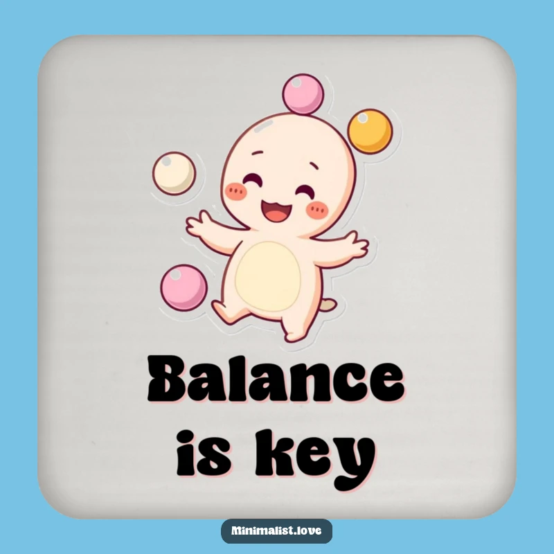 Funny Juggling Character Coaster: Grinning Dots-Cheeks Pal, Protect Fun, Funny Gift!