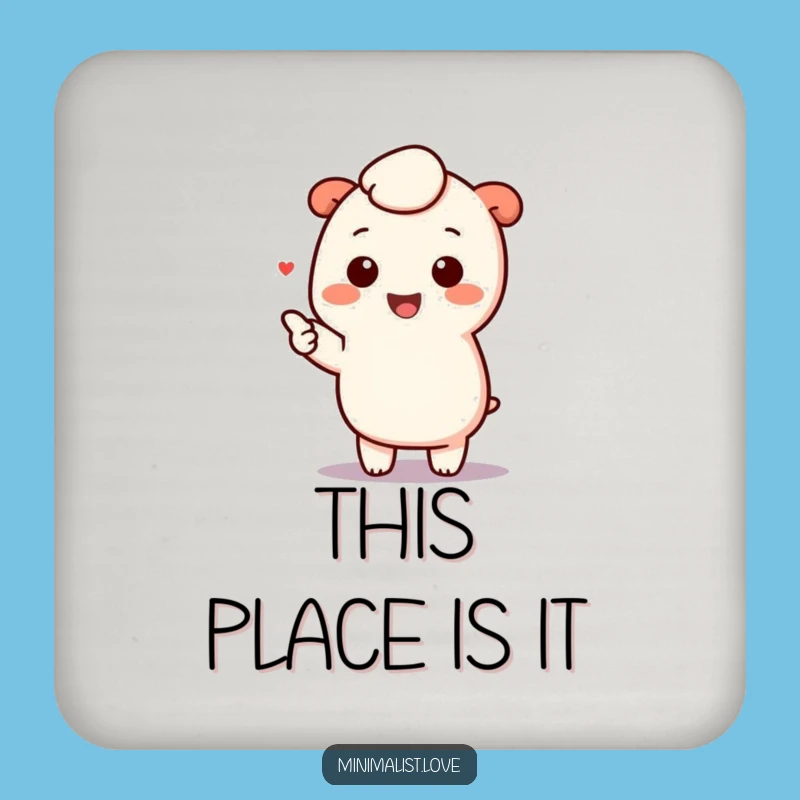 Funny Kawaii Pointing Drink Coaster: Minimalist Charm Protector Gift